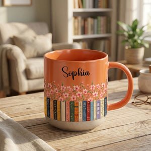 Custom Name & Birthflower For Book Lovers, Book Clubs - Personalized Mug