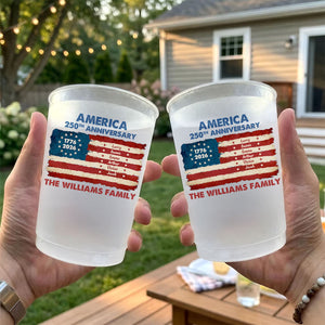 USA 250th Anniversary Frosted Plastic Cups, Patriotic 4th of July Party Supplies, America's 250th Birthday Decorations, Gifts For Mom, Dad, Brother, Sister, Kids