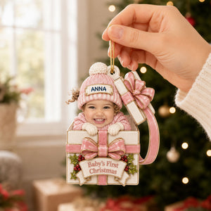 Baby Christmas Gift Box - Real 3D Raised Ornament