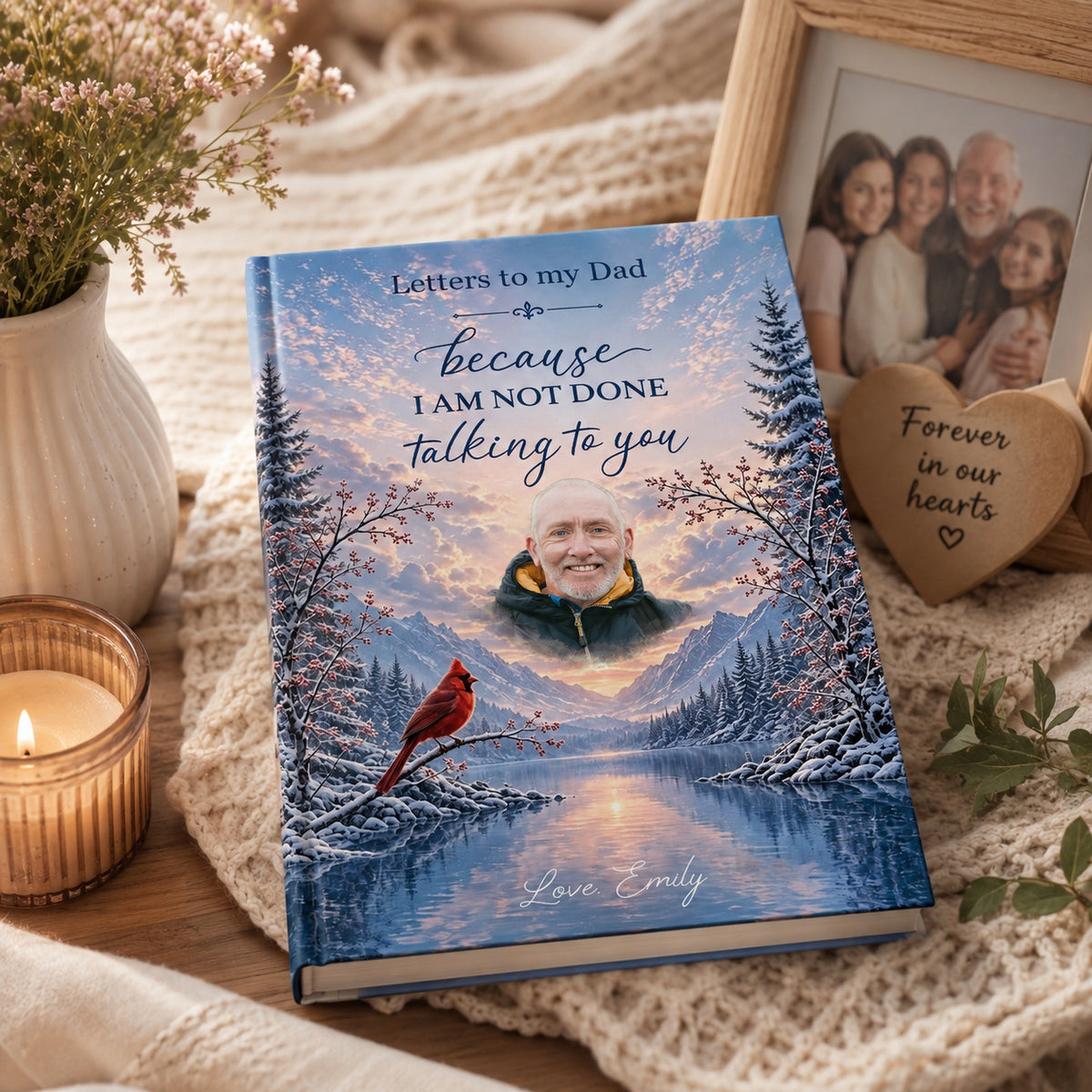 Custom Photo Hardcover Journal - Personalized Memorial Sympathy Gifts For Loss Of Mom, Dad - Your Love Still Guides Me Home