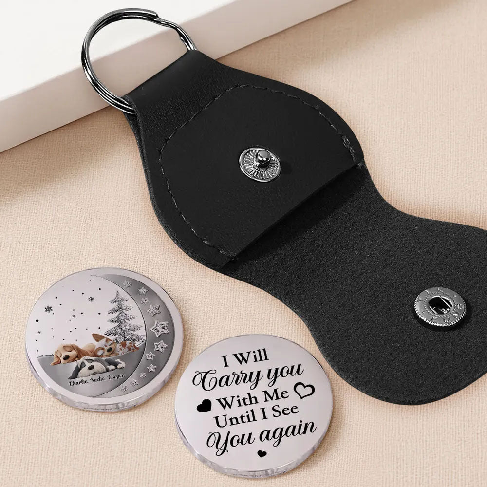 Always With You Personalized 3D Effect Pocket Hug, Dog Memorial Keychain, Custom Pet Loss Gift With Name, Pet Remembrance Gift For Dog Lover, Dog Mom