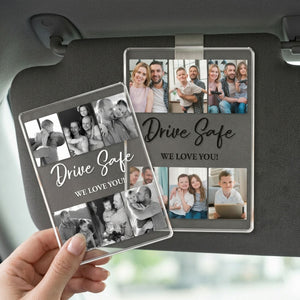 Custom Photo Collage Car Visor Clip, Custom Unique Gift For Dad, Father's Day Photo Sun Visor, Drive Safe Daddy, Car Decor, Husband Gift