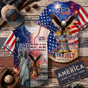 4th Of July 250TH Anniversary Celebration Custom 3D Baseball Jersey USA Special Edition 2026