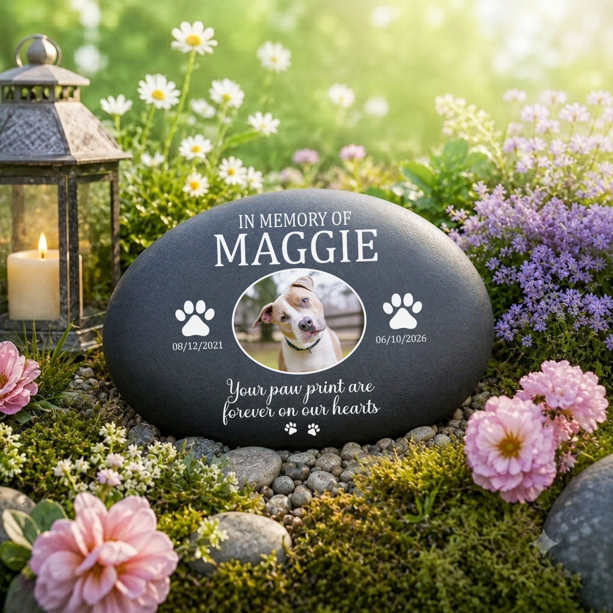 Custom Photo Once By My Side Forever In My Heart - Personalized Printed Rock