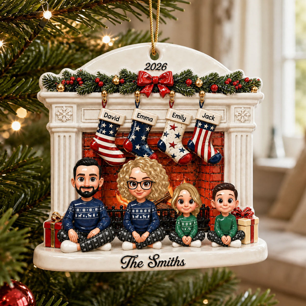 Our Family Christmas 250 Years Of Freedom - Christmas Gifts - Real 3D Raised Ornament