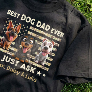 Best Dog Dad Ever Trendy Camouflage Pattern - Personalized Shirt - Father's Day Gift For Dog Dad, Dog Lovers