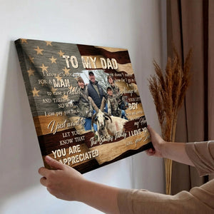 To My Dad Hunting Personalized Photo Canvas Hunting Father s Day Gift from Son Dad And Son Hunting Gifts Hunting Dad Birthday Gift