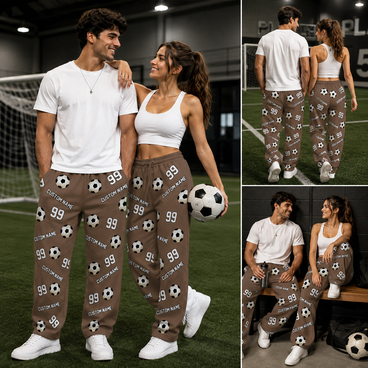 Sports Pattern Baseball Volleyball Basketball - Personalized Sweatpants