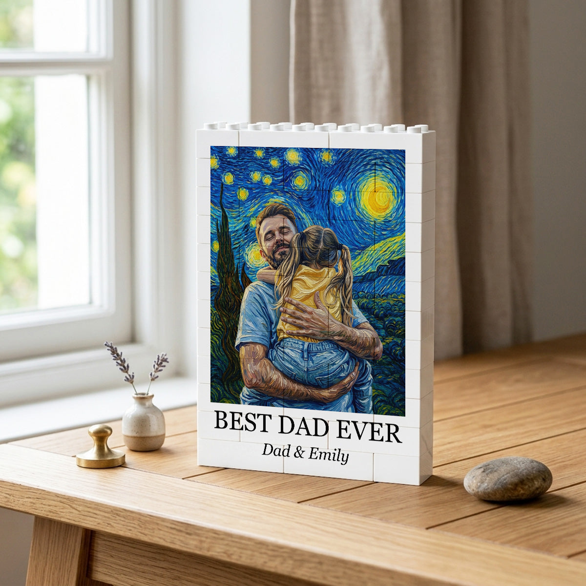 Custom Photo Starry Night - Personalized Brick Block