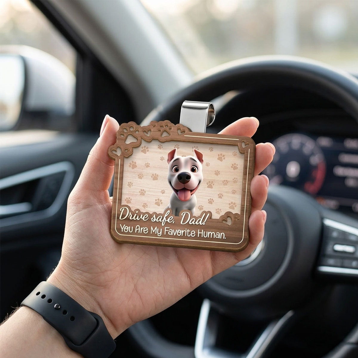 A Reminder From Your Furry Best Friend - Dog & Cat Personalized Custom Car Visor Clip - Gift For Pet Owners, Pet Lovers