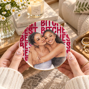 Turn Your Photo Into Watercolor Art - Best B*Tches Friendship Gifts - Personalized Jewelry Dish