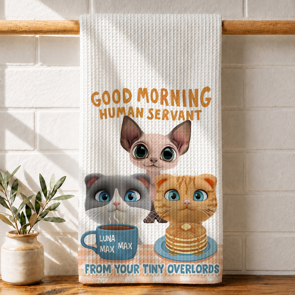 Human Servant Kitchen Towel - Personalized Birthday Gifts For Cat Lovers -  Kitchen Towel