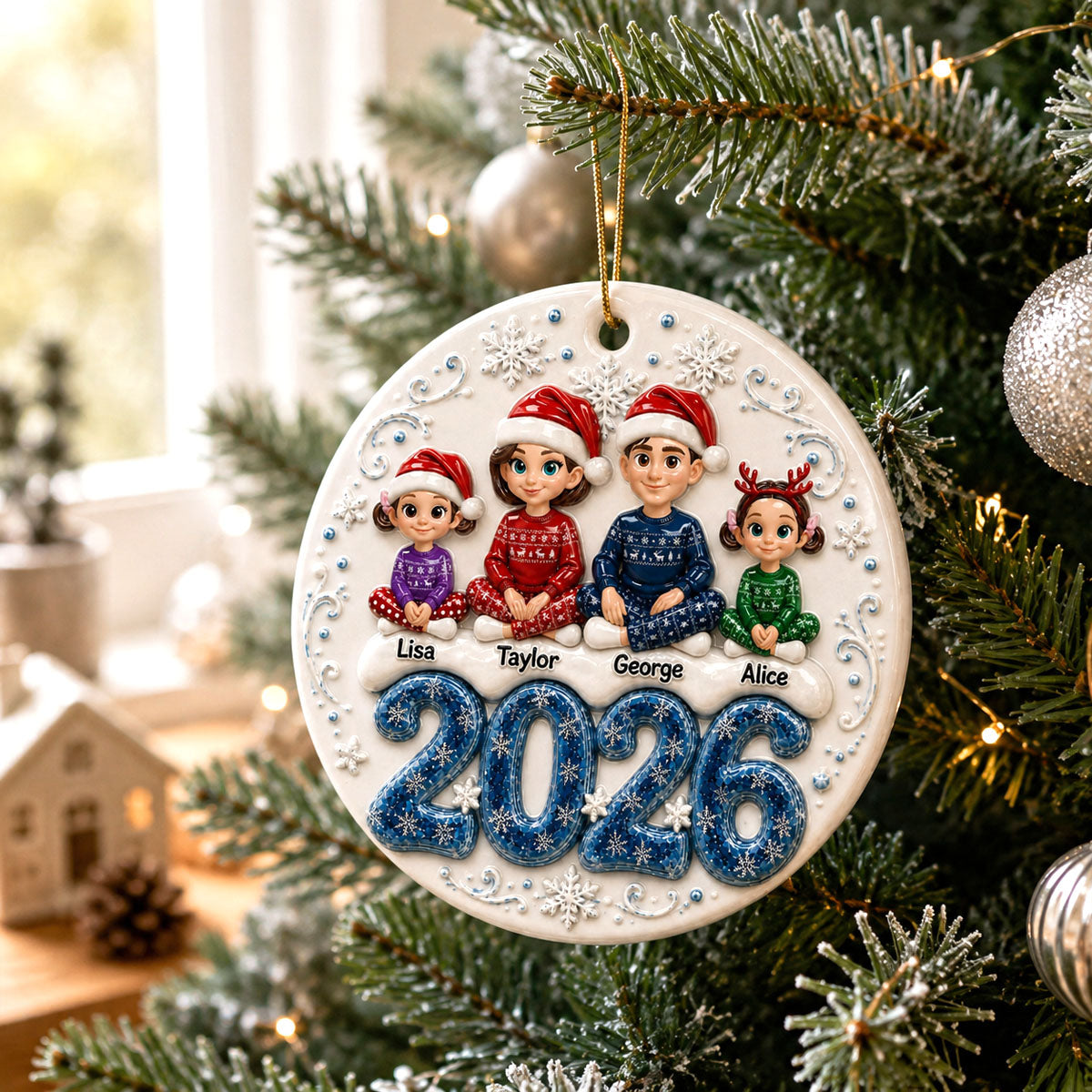 Love Grows Best Together Snow - Family Ornament - Real 3D Raised Ornament