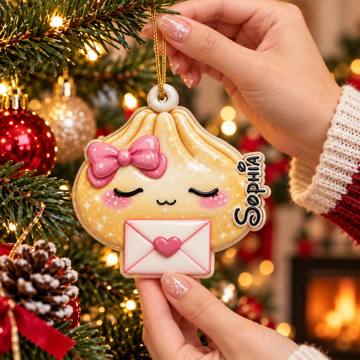 Cute Dumplings Family Christmas Funny Keepsake - Personalized Real 3d Ornament - Christmas Gift for Family