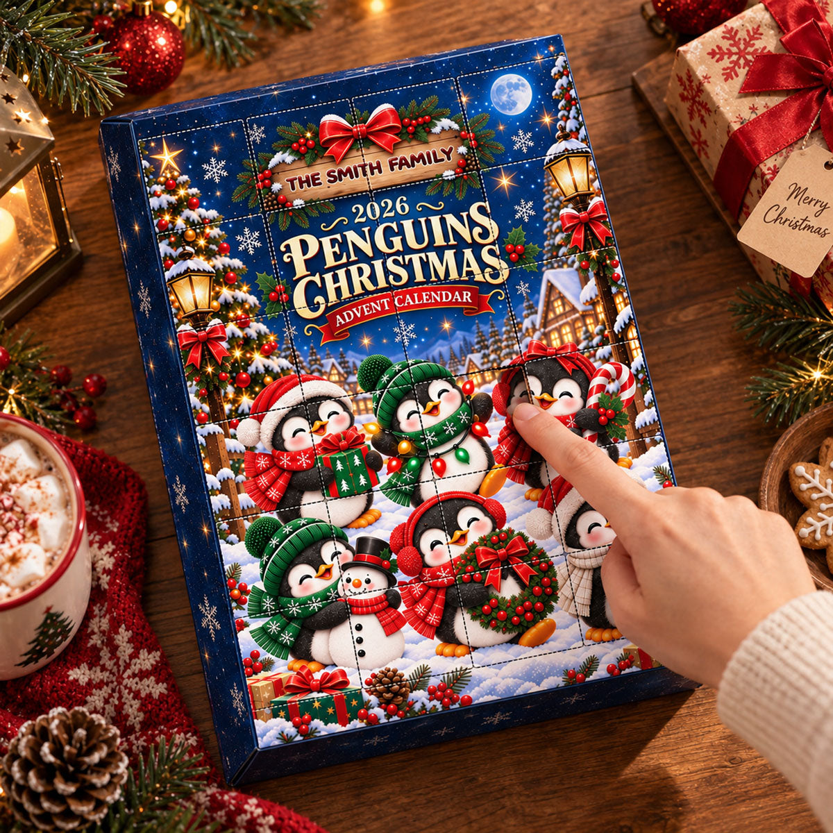 Penguins Advent Calendar 2026 - 24 Day Spirits Countdown, Acrylic Charms Blind Box - Gift For Family
