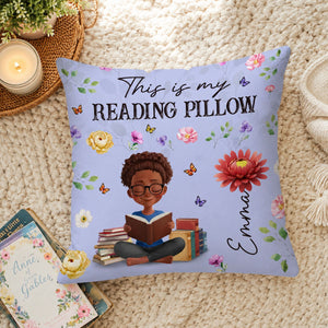 Custom Flower Pillow - Personalized Bookish Gifts For Book Lovers, Bookworms, Readers - Reading Is My Therapy