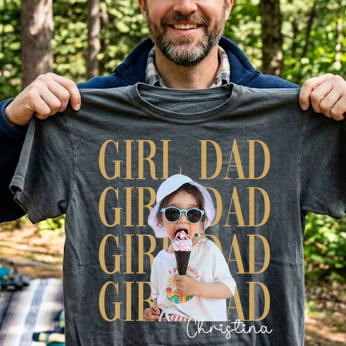 Personalized Vintage Photo Girl Dad Boy Dad Shirt,Custom Dad of Girls,Personalized Dad Daughter Gift, Girl Dad shirt,Boy Dad shirt,Dad Shirt