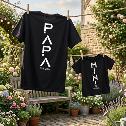 Papa and Mini Version - Personalized Matching T-Shirts and Youth Shirt For Dad & Children