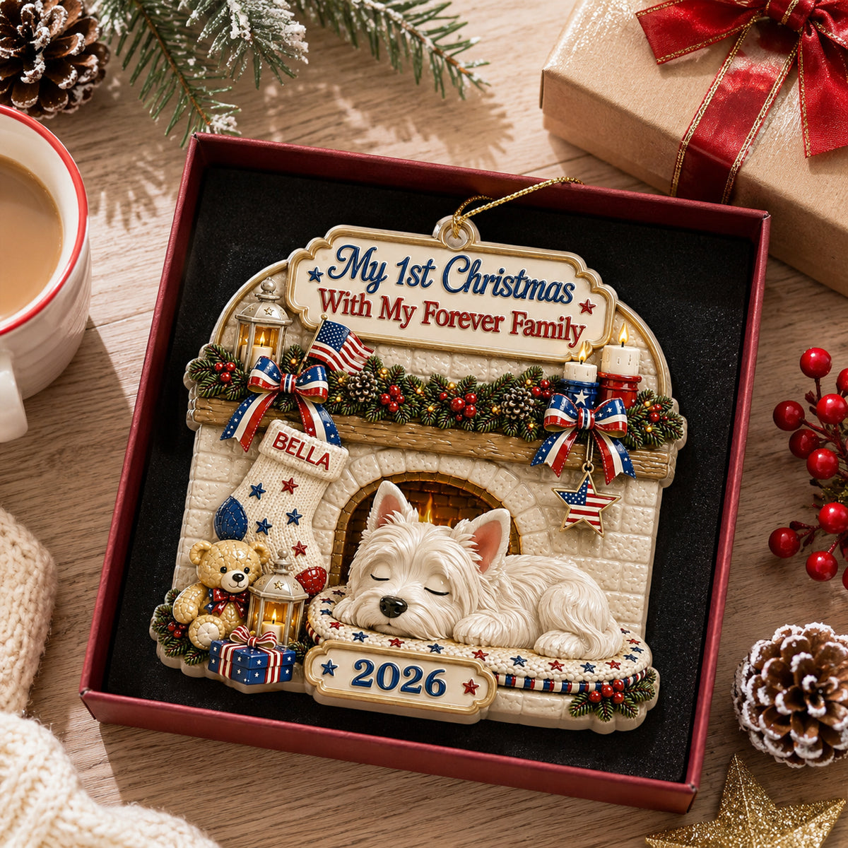 Loved By My Forever Family - Holiday Ornament - Real 3D Raised Ornament