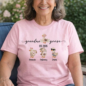 Mama Goose Shirt, Personalized Mama Shirt, Custom Kids Names Shirt, Mom Est Year Tee, Family Goose T-Shirt, Mother Gift