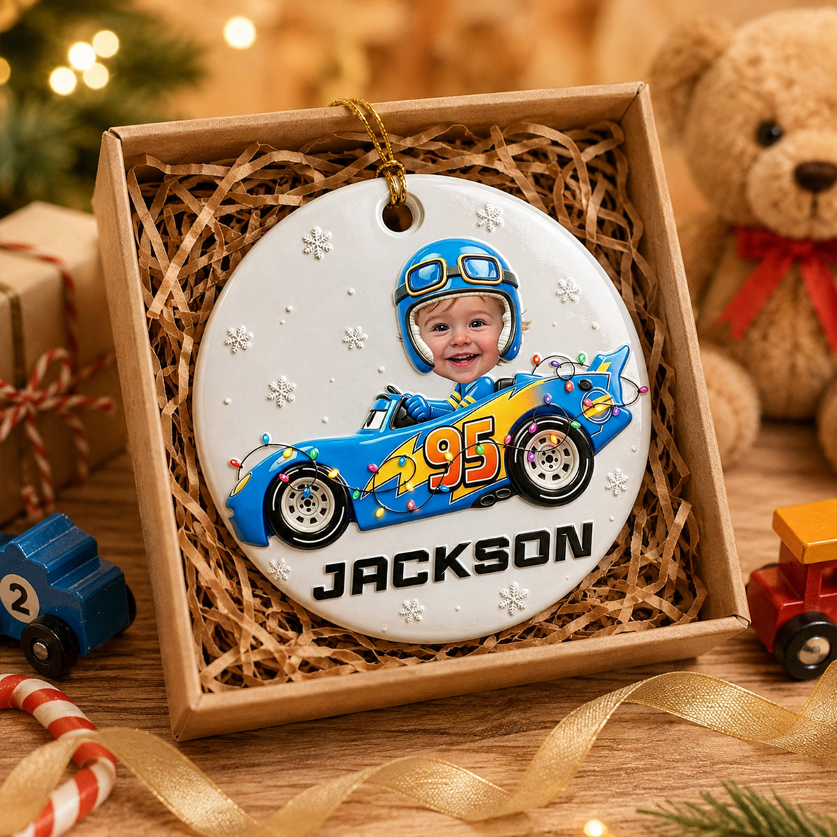 Custom Funny Driving Home For Christmas - Real 3D Ceramic Ornament