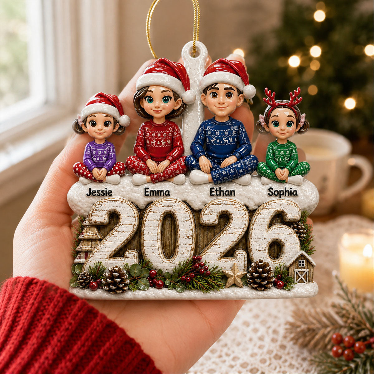 Together Makes Every Moment Better - Family Ornament - Real 3D Raised Ornament