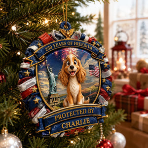 America Dog Lovers 250 Ornament - Patriotic Family Ornament - Real 3D Raised Ornament
