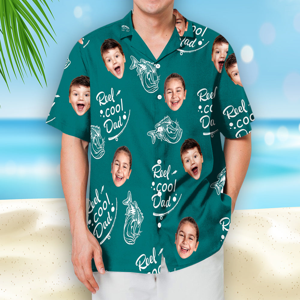 Reel Cool Daddy Papa - Personalized Hawaiian Shirt - Gift For Dad, Father's Day, Birthday Gift