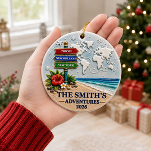 Best Vacation With My Family Christmas - Real 3D Ceramic Ornament