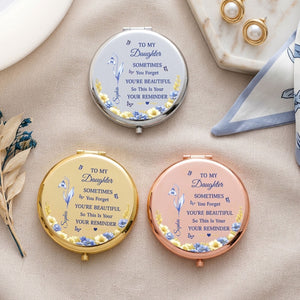 Toile De Jouy Birth Flower Sometimes You Forget You're Beautiful - Personalized Compact Mirror
