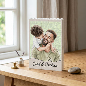 Custom Photo Realistic Watercolor Art - Personalized Shaped Building Brick Blocks