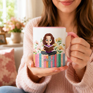 Birth Month Flower Bookshelf Mug - Personalized Gifts for Her/Him