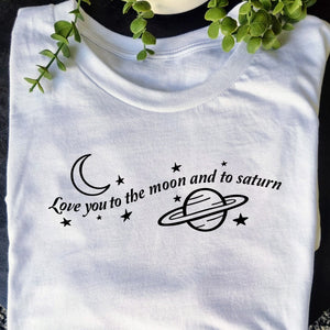 Moon & Saturn TS - Apparel - Gift For Friends, Gift For Hers, Gift For Hims