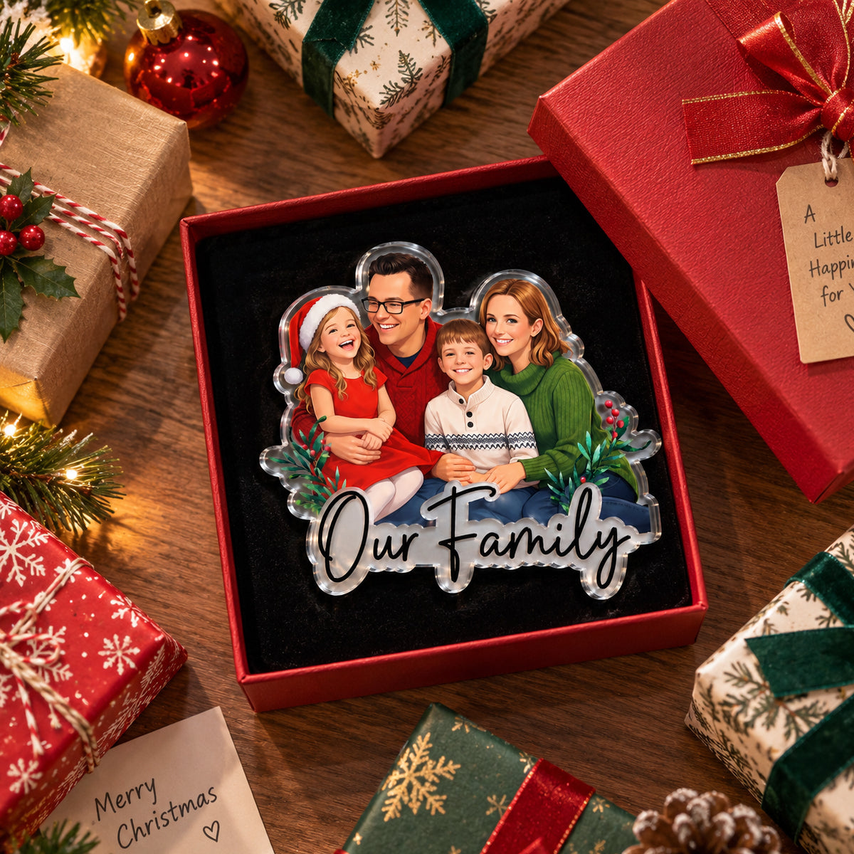 Custom Photo Semi Realistic Portrait Besties Forever - Personalized Acrylic Magnet