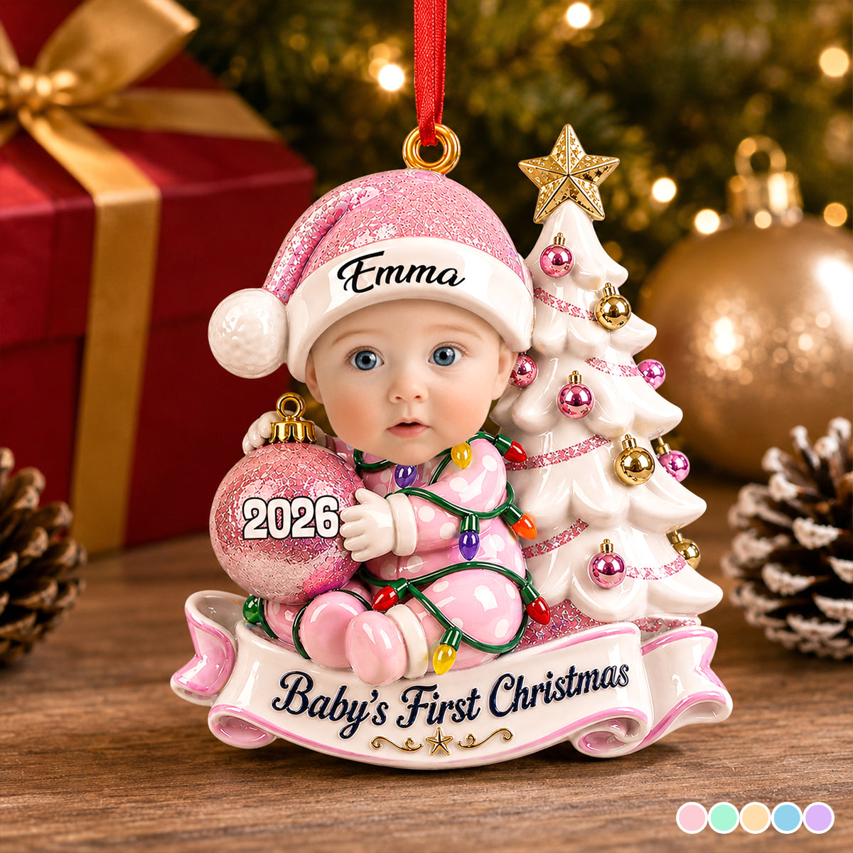 New Parents - Little Hands Big Love Christmas - Family Ornament - Real 3D Raised Ornament