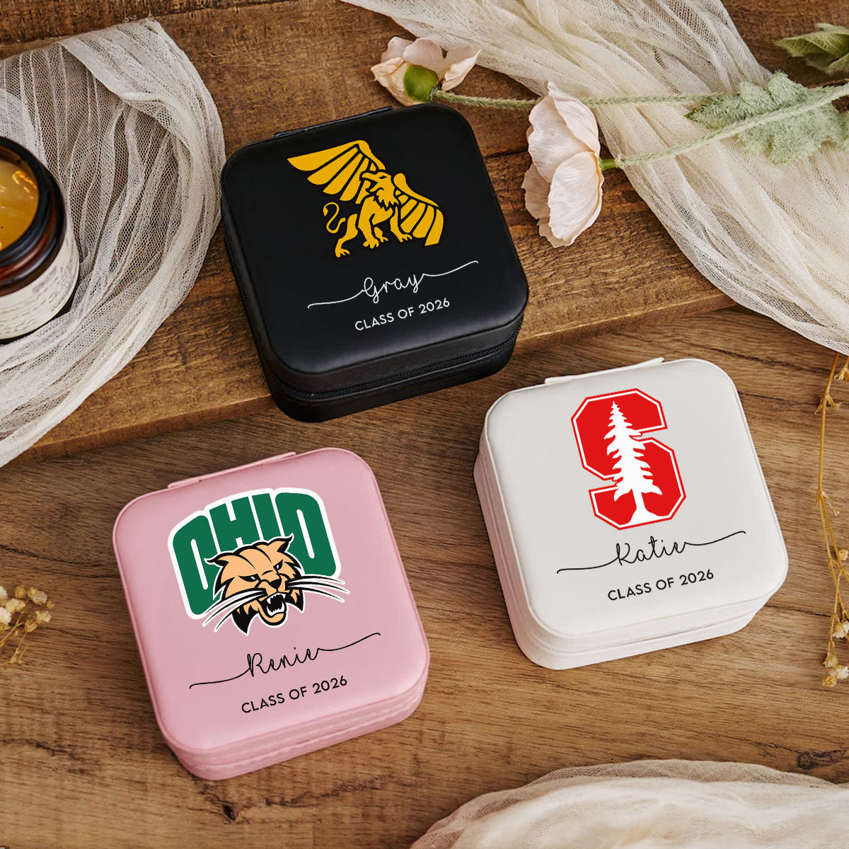 Personalized University Logo Jewelry Box - Graduation Gifts