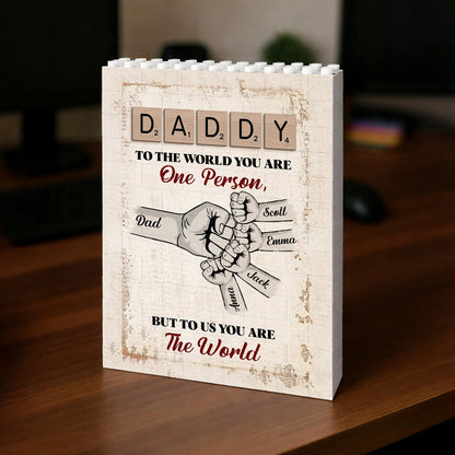 Daddy And Me You Are The World Personalized Brick Block banner4_a25f252c-f434-403d-af21-da0c7659b324.jpg
