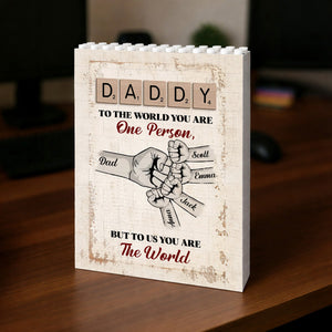 Daddy And Me You Are The World Personalized Brick Block