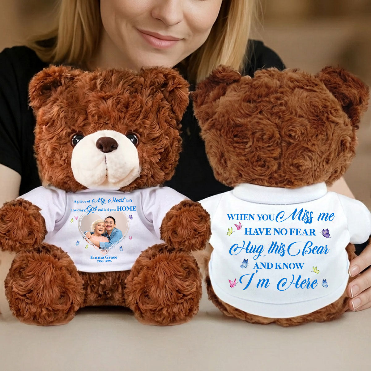 My Heart Left The Day God Called You Home - Personalized Custom Teddy Bear