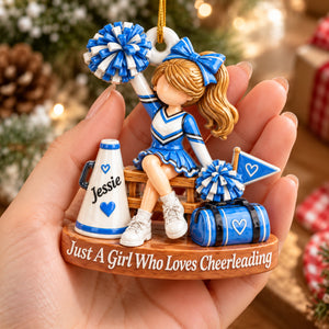 Personalized Cheerleader Ornament, Custom Name Cheer Gift for Girl