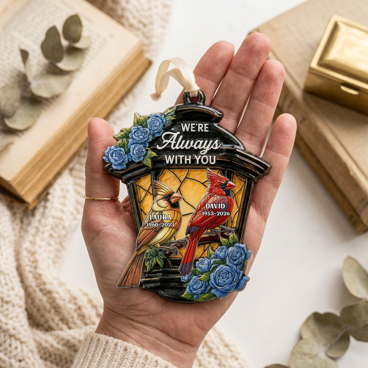 Memorial Cardinal Lantern Always With You - Real 3D Raised Ornament