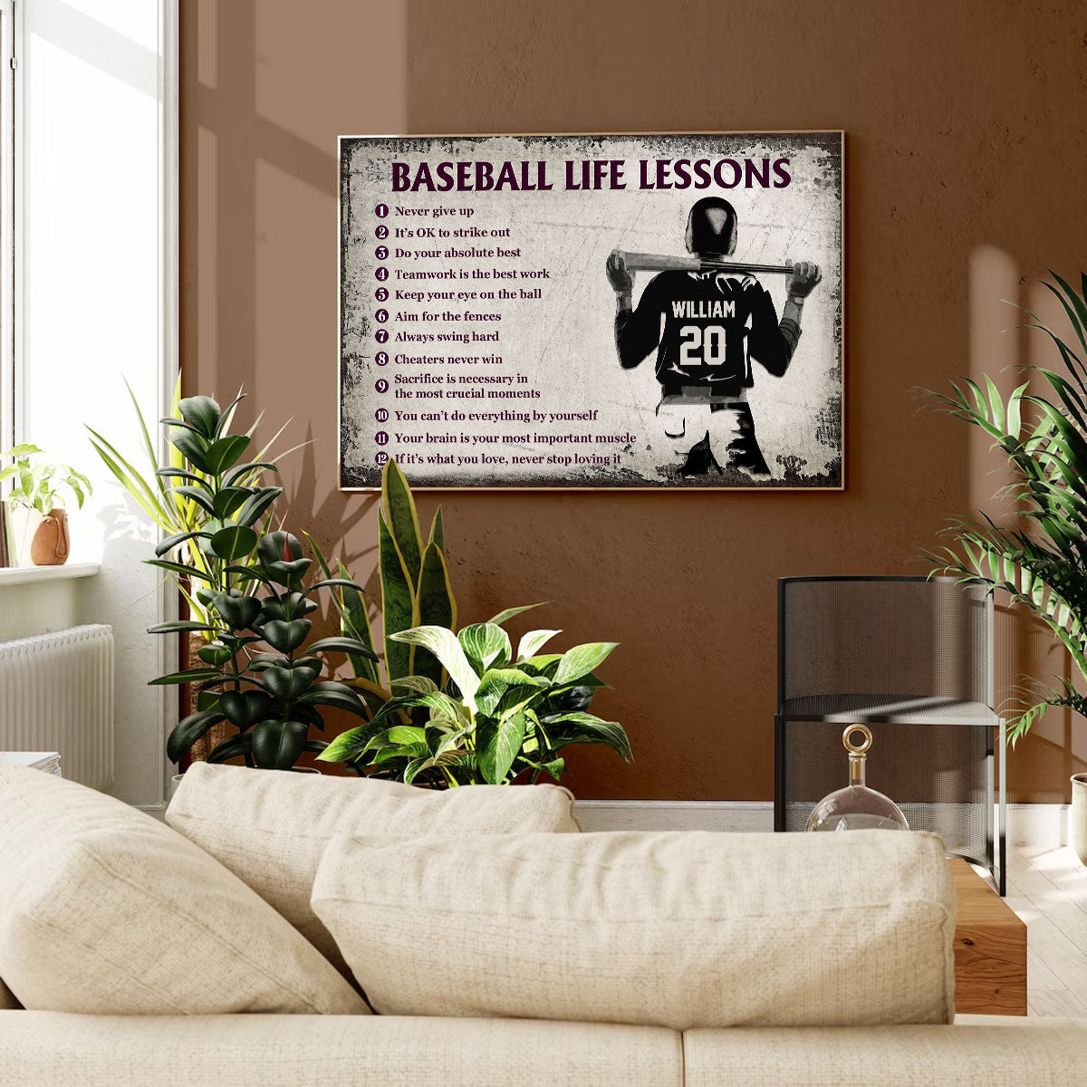 Personalized Baseball Life Lessons Customized Poster