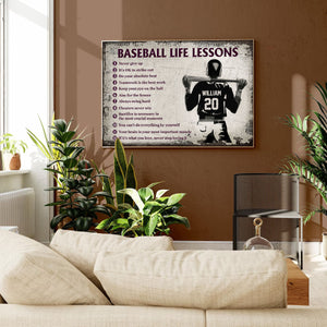 Personalized Baseball Life Lessons Customized Poster