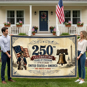 250th Celebrating Years of Freedom 1776-2026 - Polyester Outdoor Banner