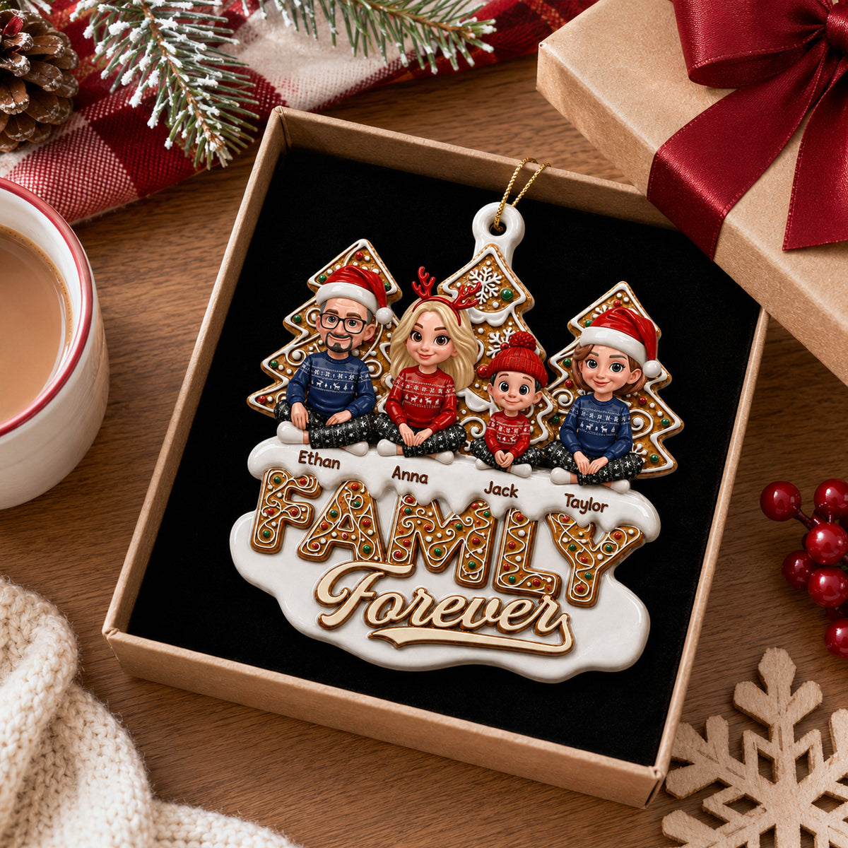 Personalized Christmas Birthday Gifts  - Linked By Love - Real 3D Raised Ornament