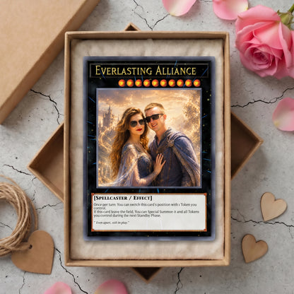 Custom Photo Wedding Gift Personalized Couple Card, Custom Photo Trading Card