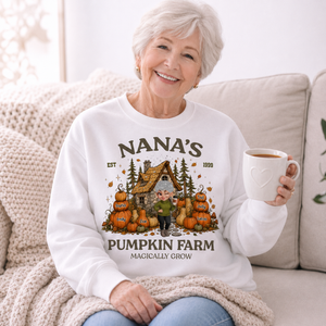 Nana's Pumpkin Farm Shirt, Fall Season Shirt, Cozy Fall Sweatshirt, Pumpkin Farm Tee, Spooky Season Gift