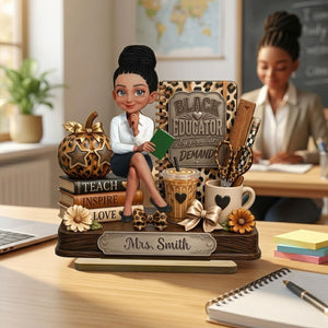 Black Educator by Popular Demand - Personalized Wooden Plaque - Back to School Gift for Teacher