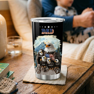 American Eagle Papa - Personalized Tumbler - Gift For Papa, Father, 4th Of July Gift, 250th American Birthday Drinkware