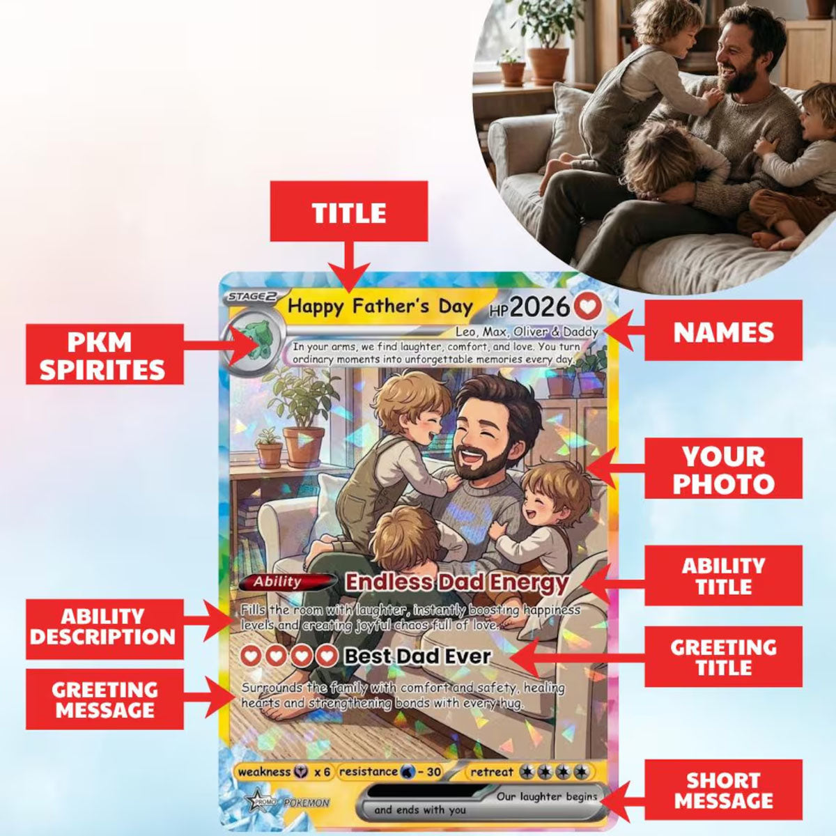 Endless Dad's Energy - Trading PKM Card